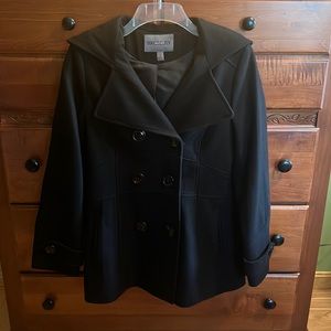 Black wool pea coat